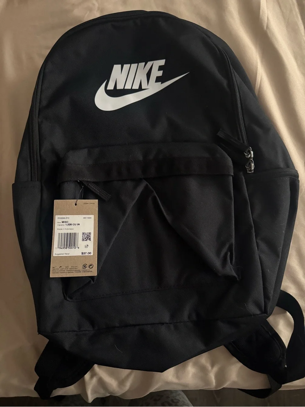 Nike Black Backpack with White Logo